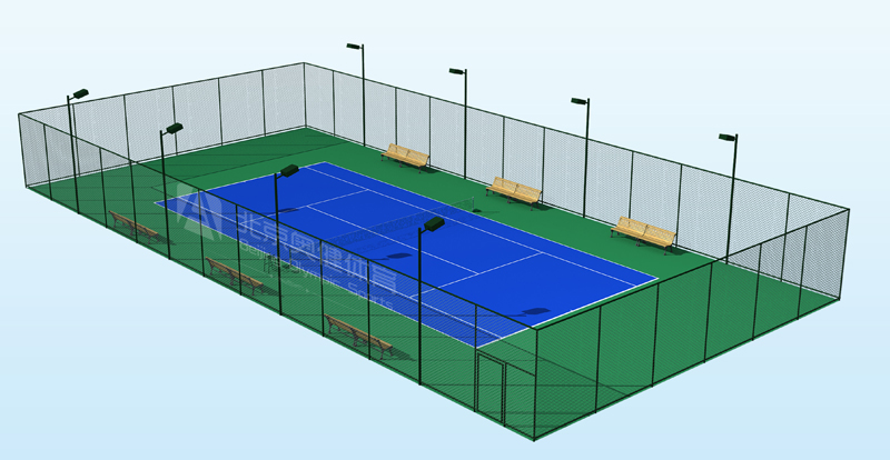塑膠網球場效果圖