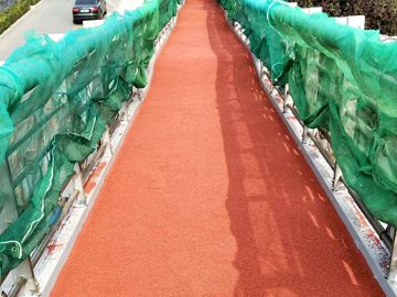 北京塑膠跑道橋面施工工程案例之密云公園過街天橋路面